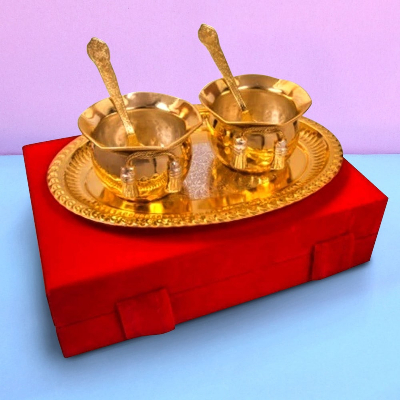 Silver and Gold Plated Handi Set of 5 Pcs