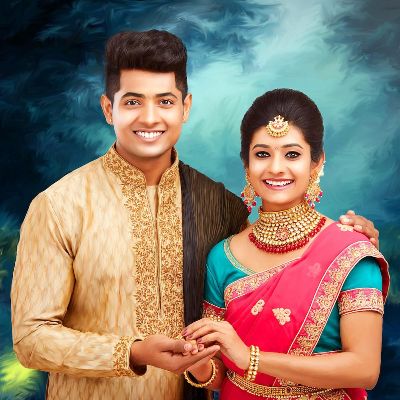 Newlywed Oil Painting
