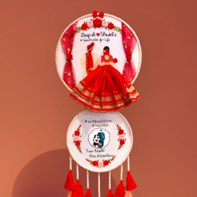 Double Decker Embroidery hoop with Tassels and Photo