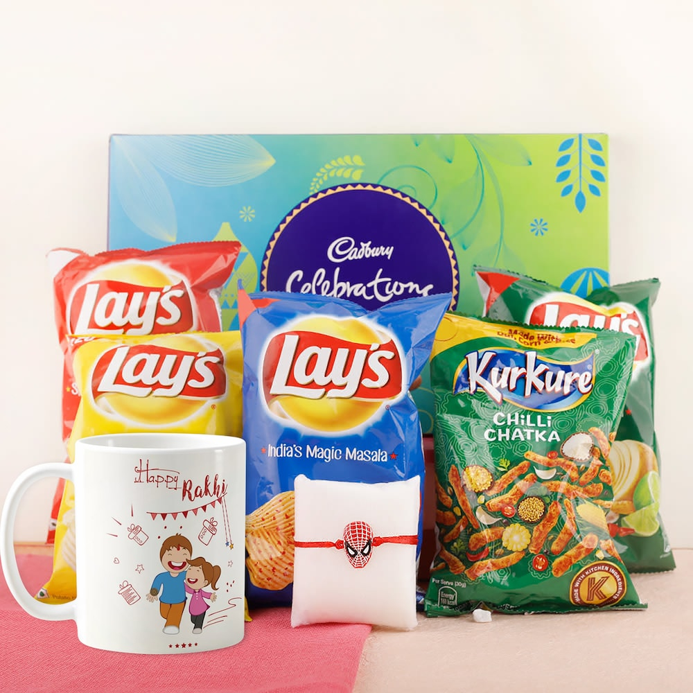  Spiderman Rakhi & Mug With Delicious Bites