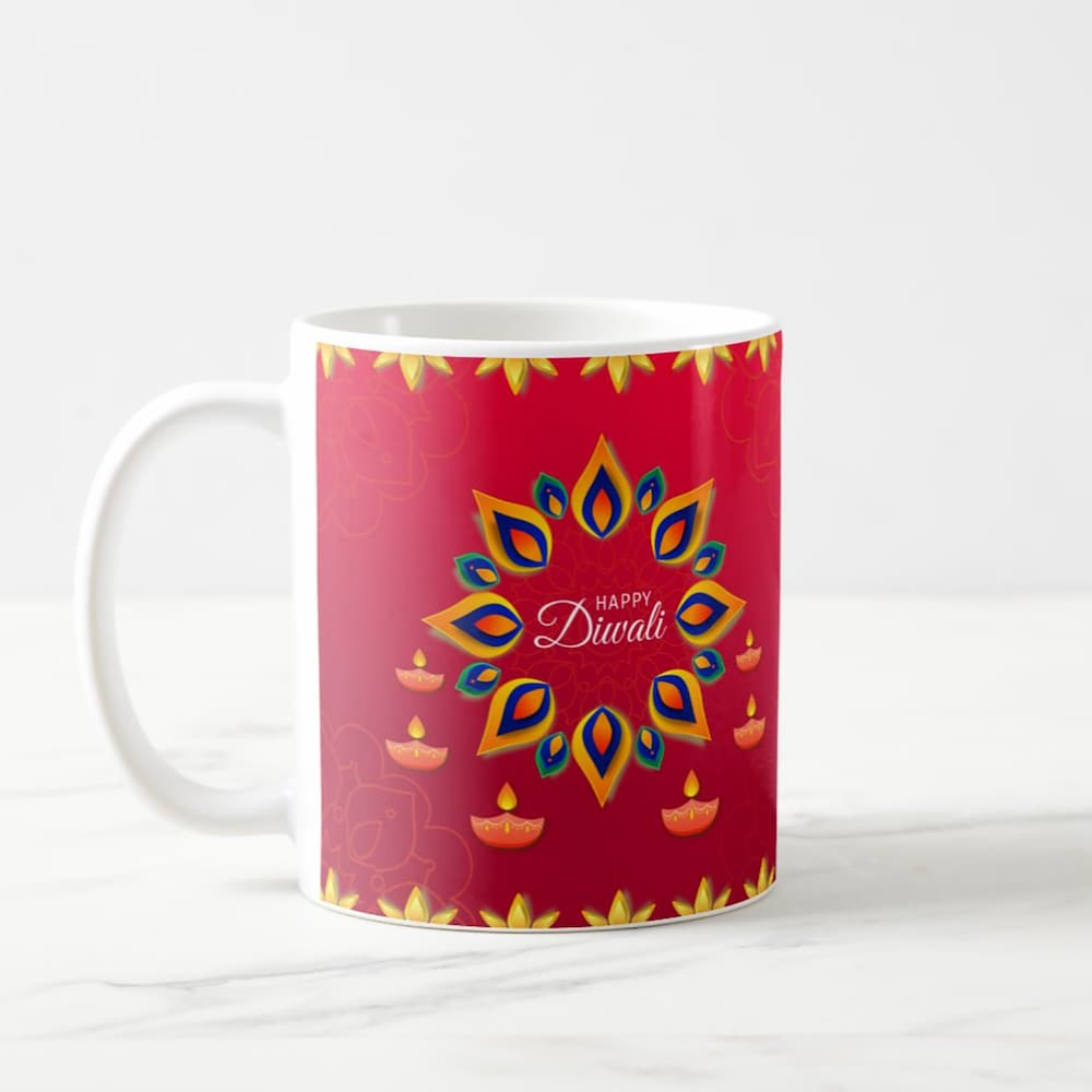 Red Happy Diwali Mug