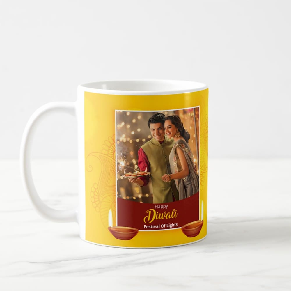 White Diwali Family Mug