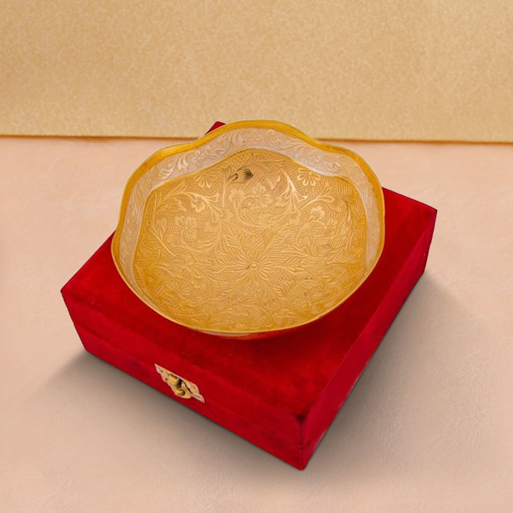  Silver and Gold Plated Curve Shape Bowl