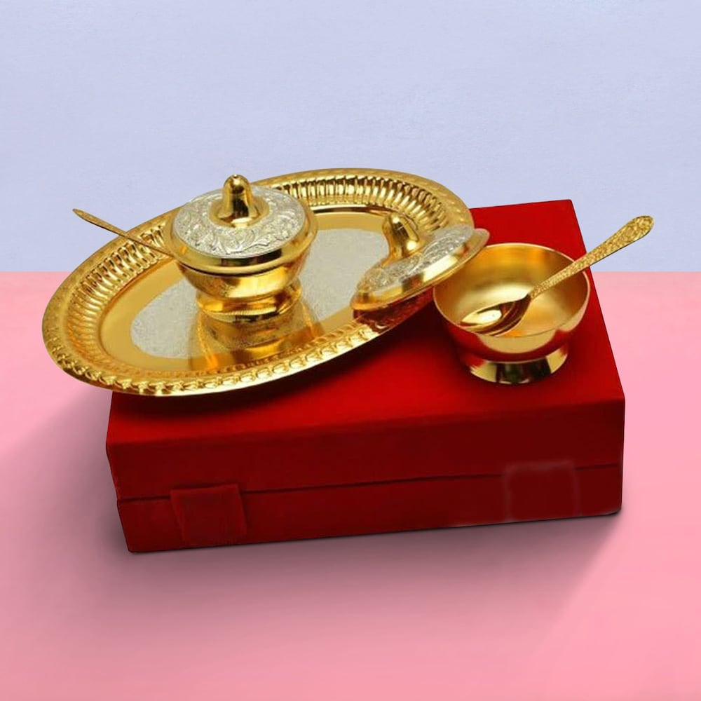  Silver and Gold Plated Brass Set