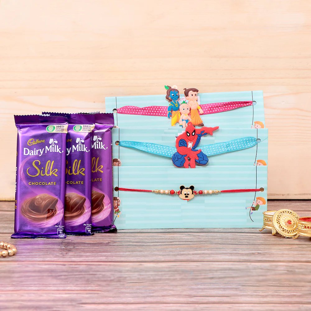  Kids Rakhi Set with Silk