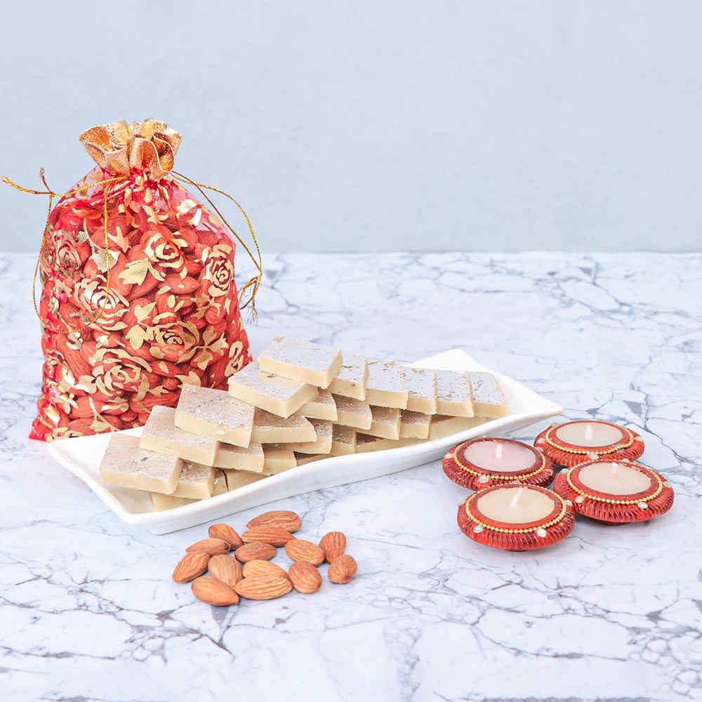  Kaju Katli With Almonds Pack