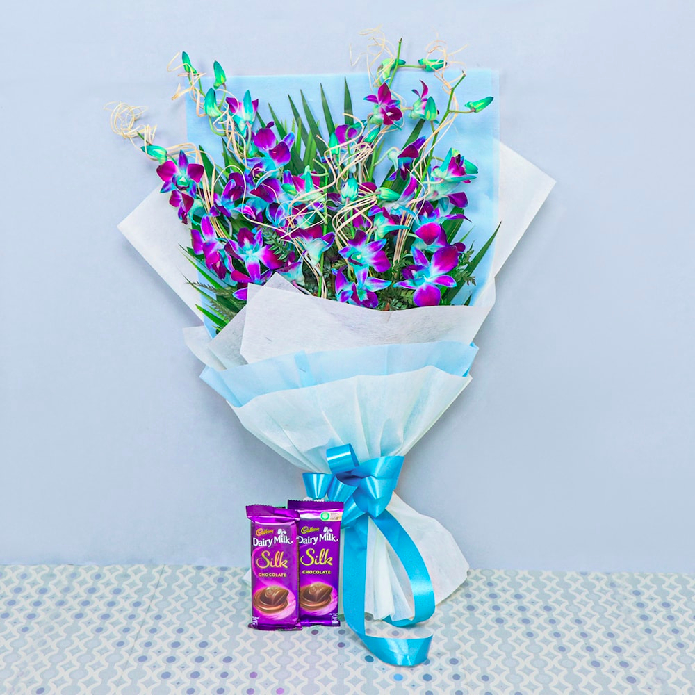 Orchid Surprise Bunch With Dairy Milk