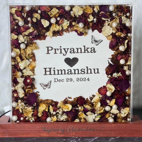  Acrylic Wedding Card Preservation LED Block