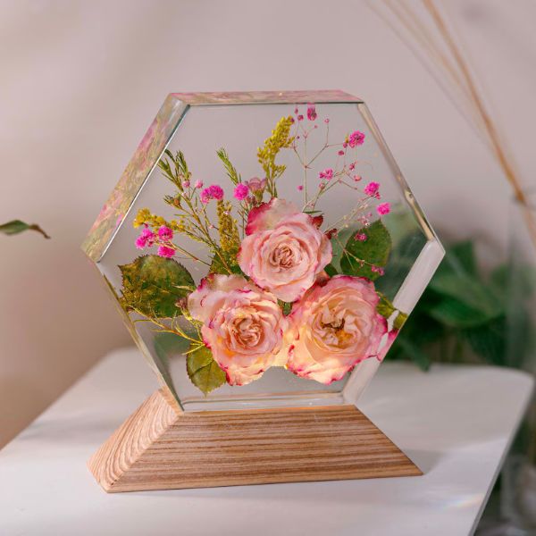 ROSE FLOWERS Resin Lamp, Custom Night Light