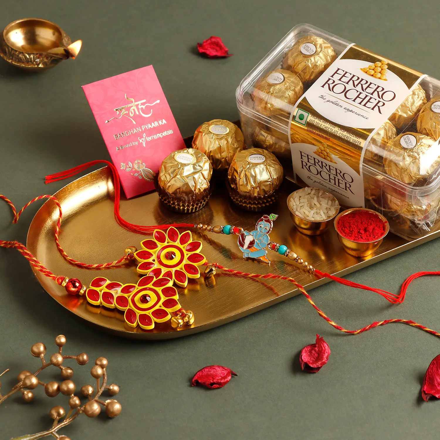 Sneh Family Rakhi Set & Ferrero Rochers